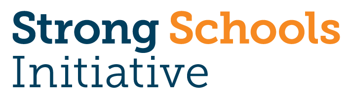 Strong Schools Initiative Logo, blue and orange text